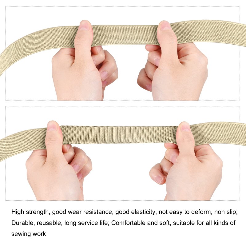 sourcing map Twill Wide Elastic Band Double-Side 75mm(3 inch) Flat