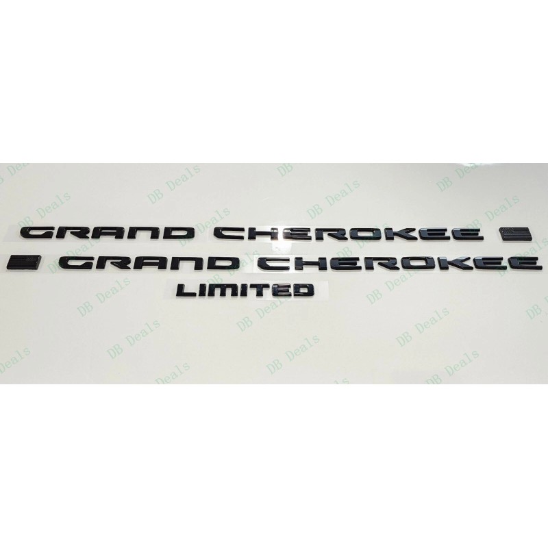 Grand Cherokee 3PCS Gloss Black Door Rear Limited Emblems 2021-2023