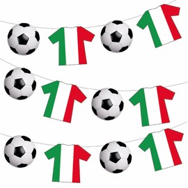 AK Giftshop Italy Football Bunting Party Decorations Euro World Cup - 12pcs / 2.5m Ribbon