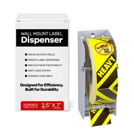 Wall Mount Label Dispenser (3") - Sticker Roll Dispenser - Table Top - Label Holder - Stamp Roll Dispenser - Sticker Stand - Thermal Label Holder - Heavy-Duty All Steel