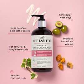 CURLSMITH Full Body Conditioner - Lightweight Volume Conditioner, Moisturizing & Detangling, For All Curl Types, Vegan & Cruelty Free (12 oz)