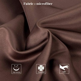 NTBAY Zippered Satin Body Pillow Pillowcase, Silky Slip Cooling Body Pillow Cover, Long Side Hidden Zipper, 20x54 Inches, Dark Brown