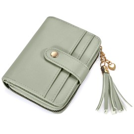 oscaurt Wallet Women Small RFID Blocking Bifold Credit Card Wallets with ID Window and Tassel Zipper Coin Pocket Ladies Wallet