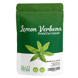 Solo Therapy Lemon Verbena 5 oz (Aloysia Citrodora) Dried Cut Leaves, 100% Pure and Natural, Lemon Verbena Tea, Product From Egypt, Packaged in the USA