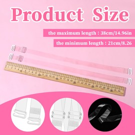 Bewudy 6 Pairs Invisible Clear Bra Straps, Soft Transparent Shoulder Straps, Adjustable Clear Strap, Non-Slip Transparent Bra Strap Replacement for Women Girls Summer Party Gift