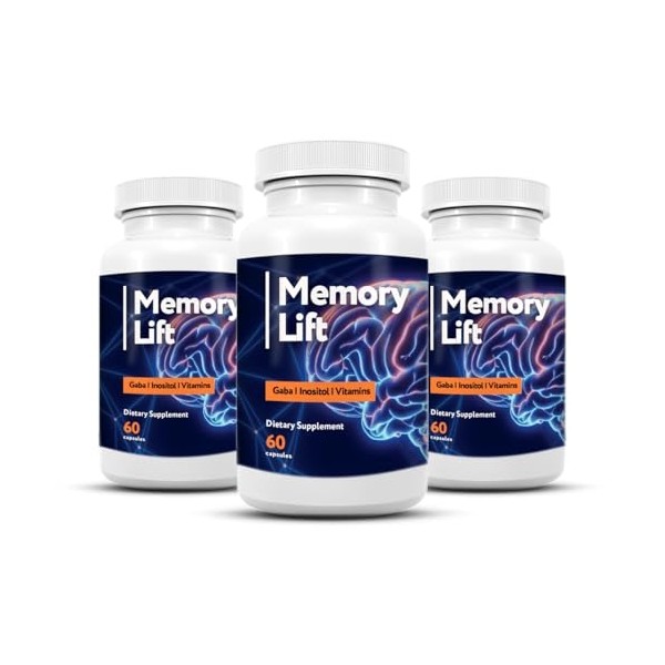 Memory Lift Brain Support Supplement, GABA Inositol Vitamins Complex, 60