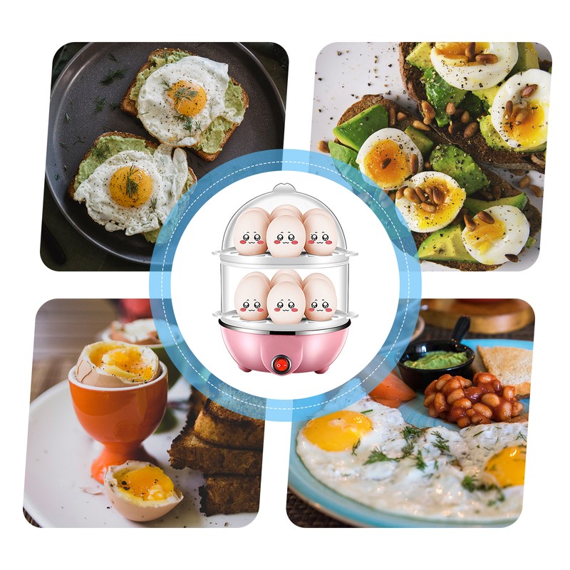 Double Layer Egg Cooker 14 Egg Capacity Hard Boiled Egg