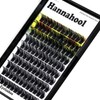Hannahool Large Pack Wide Stem Cluster Eyelashes D Curl 10-20mm