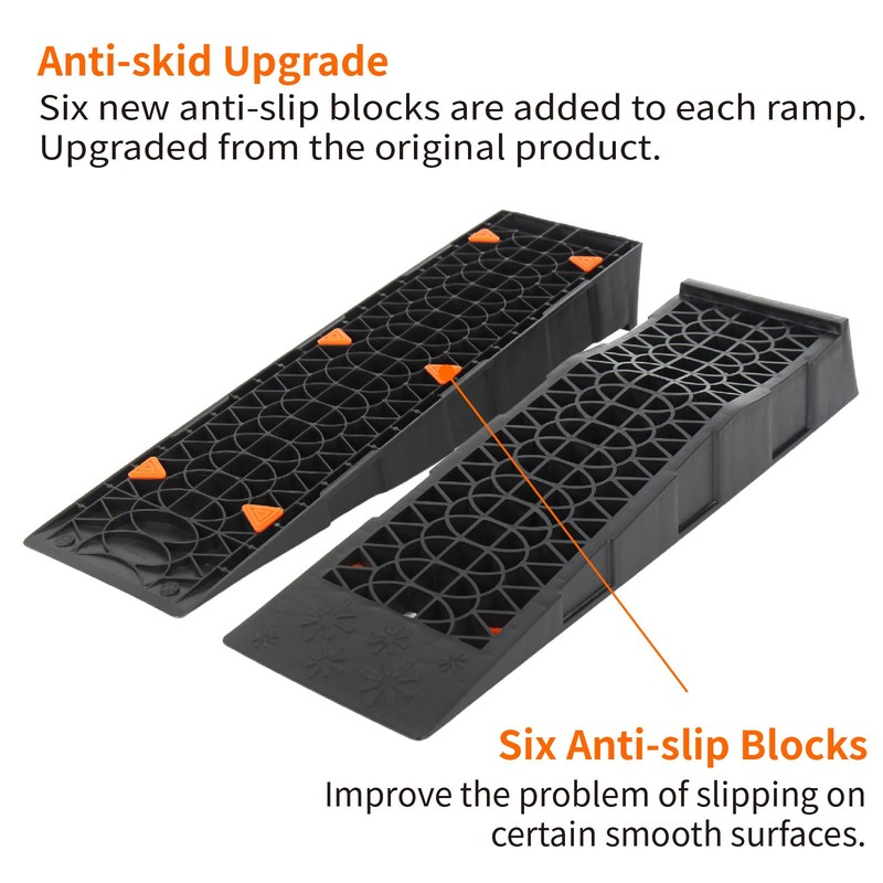 OULEME Low Profile Car Service Ramp with Anti-Slip Pads, 2-1/2"