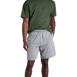 Fruit of the Loom Eversoft - Pantalones Cortos de algodón con Bolsillos para Hombre (S-4XL), Paquete de 2 - Gris Jaspeado, X-Large
