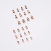 Pack of 24 French V-Shaped False Nails Flowers Flame Line