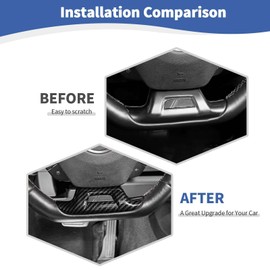 RT-TCZ - calcomanía de fibra de carbono para volante Camaro para Chevy Camaro 2016 hasta accesorios interiores de fibra de carbono ABS negro