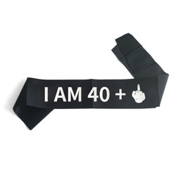 Joyiou “I AM 40+1” Sash, 41st Birthday Sash Funny Gifts Favors for Women Men, 41 Years Old Birthday Sash, 41st Birthday Party Supplies Decoration, Soft Black Sash with Silver Foil Lettering