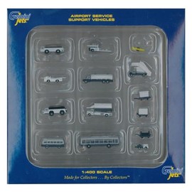 Gemini Jets Ground Airport Service Support Vehicles Accessories, 1:400 Scale, 14-Piece