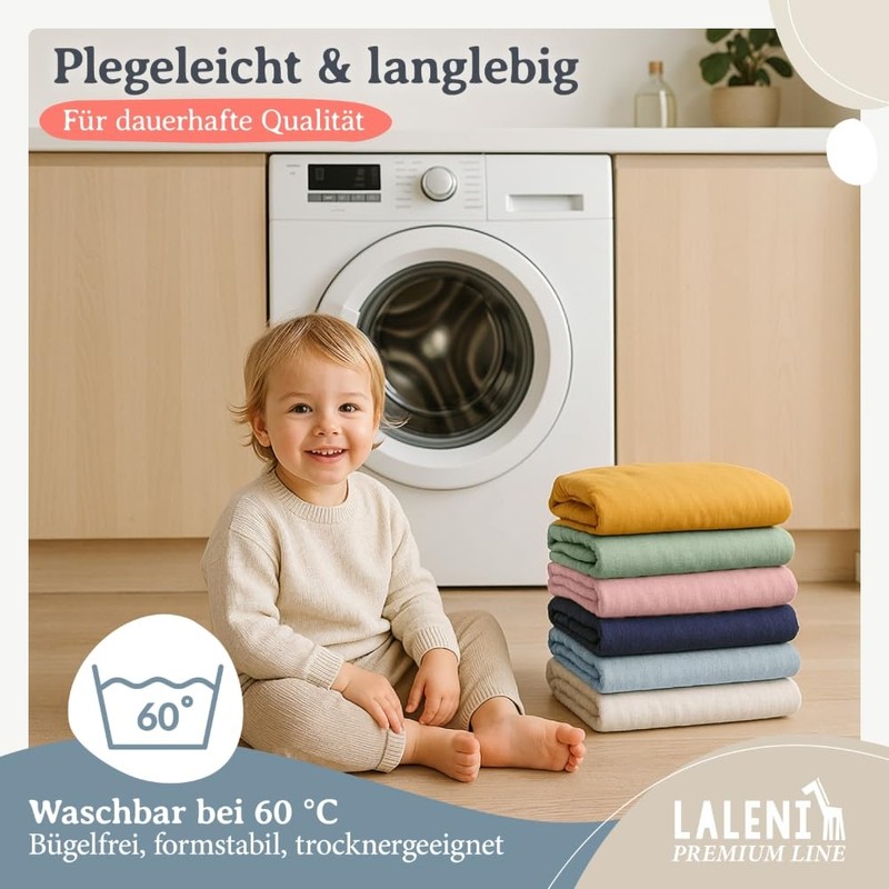 Laleni Premium fitted sheets for bassinets, rectangular, breathable, 100% cotton