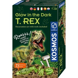 KOSMOS Noctilucent T-REX Experiment Set for Children from 7 Years, Dinosaurs, Fossils, Excavation, Prehistoric Time, Souvenir, Gift, Multilingual Instructions (English language not guaranteed)