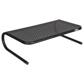 Allsop Large Metal Art Monitor Stand, 18-Inch wide platform holds 50 lbs with keyboard storage space - Black (30336)