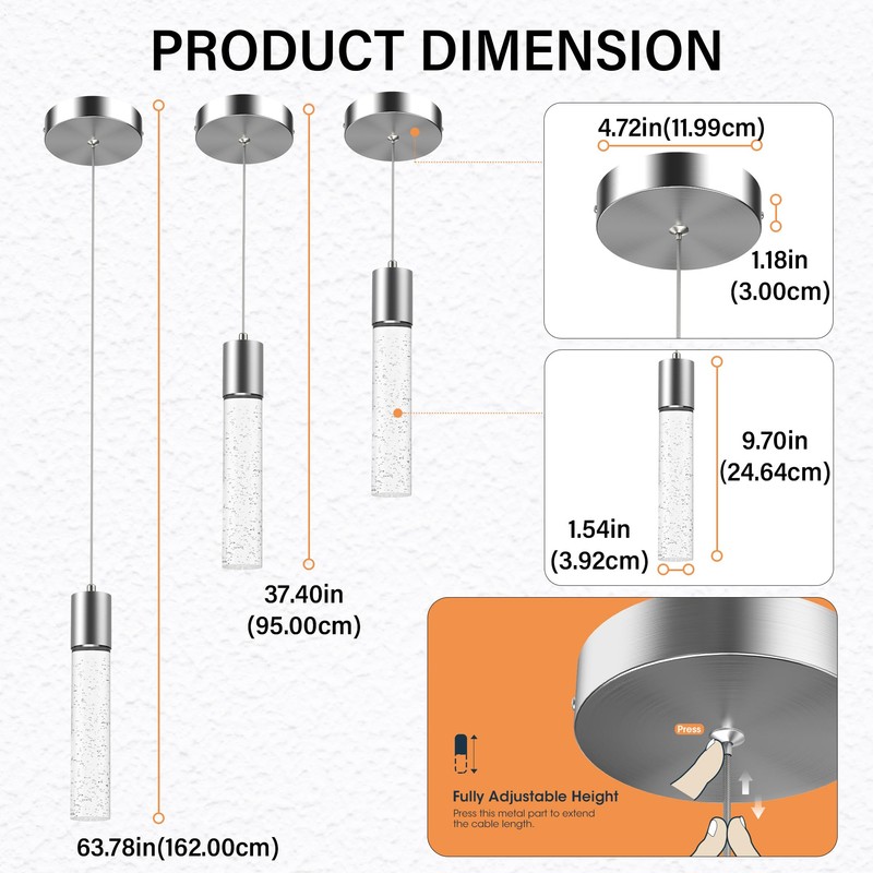 Esfos Pendant Lights Kitchen Island 3 Pack, 6500K Modern Kitchen