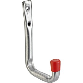 Connex DY222003 Wall Hook, 120 x 80 x 45 mm, Load Capacity up to 25 kg with Protective Rubber Cap, Galvanised, Universal Hook, Mounting Hook for Garage, Workshop Hook, Organiser Aid