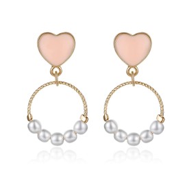 KRUCKEL Sparkle Circle & Pink Heart Stud Earrings - 7169073
