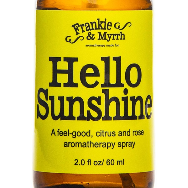Frankie and Myrrh Hello Sunshine | Bergamot, Rose, and Lemon Essential Oil Body Mist | Aromatherapy Spray | Light Perfume | 100% Pure All Natural Uplifting Scent