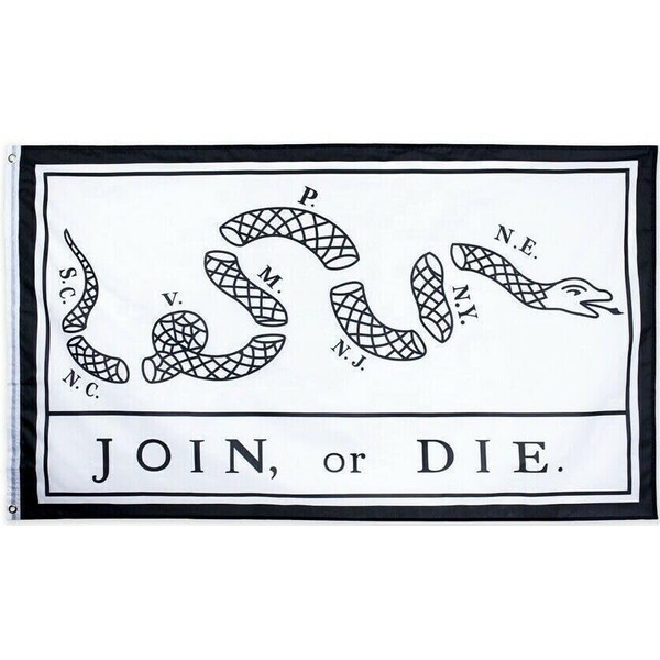 3x5FT Join or Die Flag Revolutionary War Ben Franklin Historic