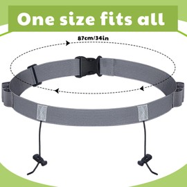JOVITEC 2 Pieces Race Number Belt with 6 Gel Loops for Running Cycling Triathlon Marathon (Black and Dark Gray)