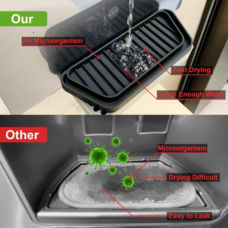 KindGa - Bandeja colectora de goteo para refrigerador, bandeja protectora