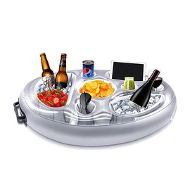 Inflatable Drink Holder, Drinks Coaster, Floating Coaster with 8 Holes, Air Mattress Pool Accessories, Adults for Swimming Pool, Beach Party, Fun