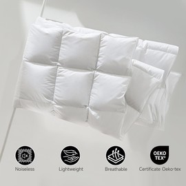 Beautyrest Feather Down Comforter King Size, 500 Fill Power Luxury Hypoallergenic Hotel Comforter,Ultra-Soft Lightweight Tencel Lyocell Cotton Blend Fabric All Seasons Duvet Insert,106"x90",White