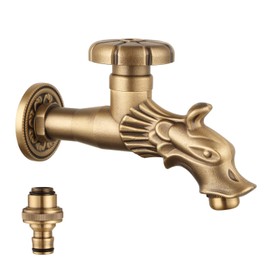 Antique Renaissance Style Garden Tap 1/2" Brass Tap for Fountain Dragon Head