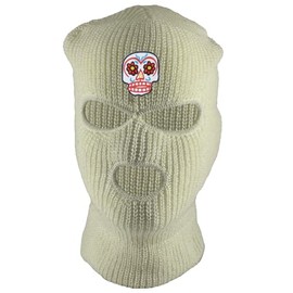 Gravity Threads Sugar Skull 3-Hole Ski Mask - White
