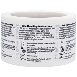 Safe Handling Instruction Labels for Food Rotation Restaurant Deli Grocery Store Labels 2 x 2 Inch 500 Total Stickers