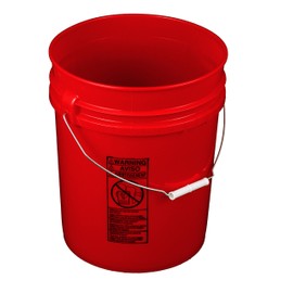 Red 5 Gallon Bucket; Heavy Duty 90 Mill.