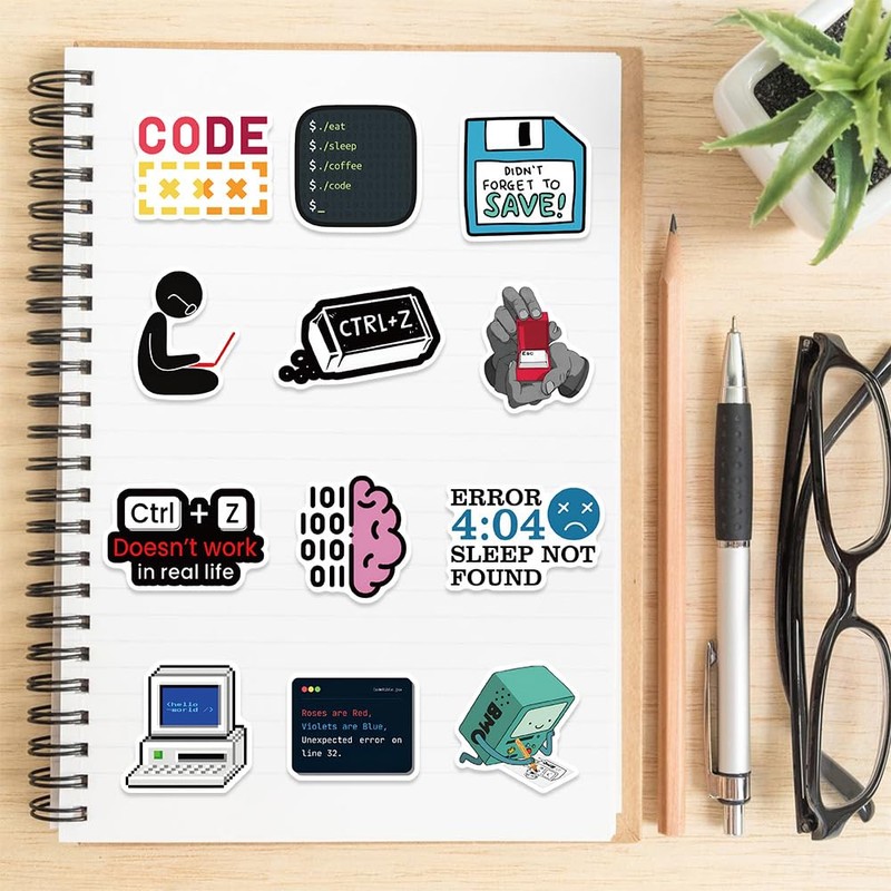 50 Pcs Programming Stickers Gifts for Kids Teens Developers Programmers