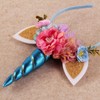 Nishine - Diadema de unicornio con purpurina, diseño de flores