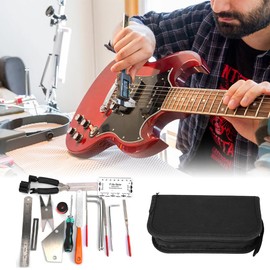 Guitar Repair Kit, Guitar Care Set Cleaning Configuration Cleaning Maintenance Tools Set Tool Stainless Steel Tools Wrench String Action Ruler Ukulele Bass Mandolins Banjo