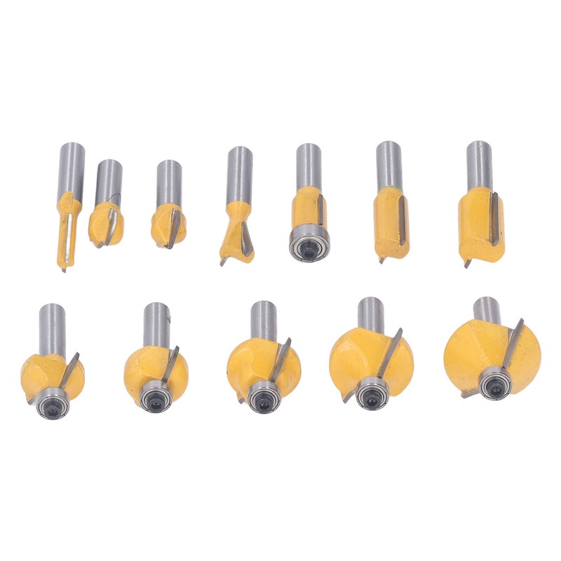 12PCS Router Bits 8mm Shank Carbide Blade Woodworking Milling Cutter