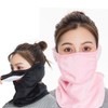 Unisex Open-Front Faux Fur Neck Warmer & Earmuff for Winter Magnetic Light Pink/FREE