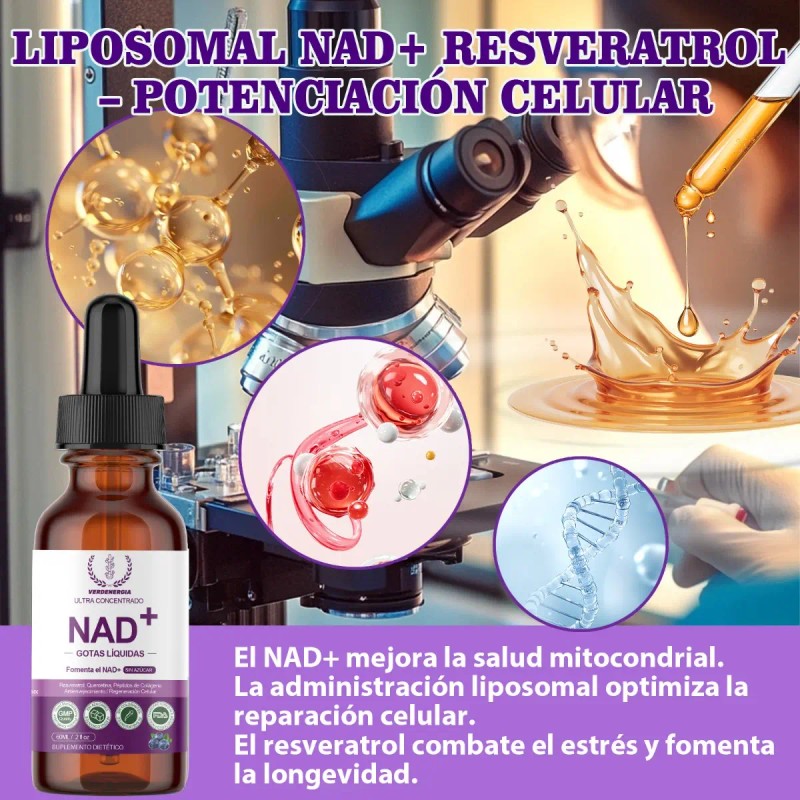 Nad+ Gotas Nr Nicotinamida Ribosa Antioxidante Mujer Hombre