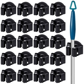 Vercraft 30 Pcs Magnetic Mop Broom Holder Movable Magnetic Broom Holder Rack, Anti Slip Wall Mounted Utility for Cleaning Tools, Garage, Kitchen, Laundry, Garden (Black)