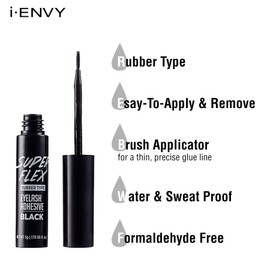 i•Envy Super Flex Brush Eyelash Adhesive Rubber Type Black 0.176 oz KPEG07