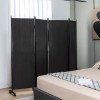 4-Panel Folding Room Divider with Lockable Wheels Privacy Screencolor: Brown