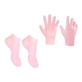 SAFIGLE 1Set Moisturizing Foot Care Socks Pink Cracked Foot Remover Socks for Dry Feet Includes Gloves for Softening Skin