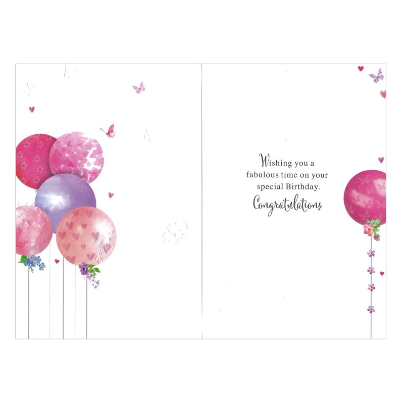 Age 70 Birthday Card - Ladies Female Flowers - Size: