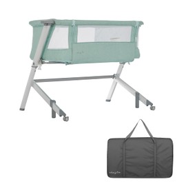 Dream On Me Skylar Bassinet and Bedside Sleeper in Mint, Lightweight and Portable Baby Bassinet, Five Position Adjustable Height, Easy to Fold and Carry Travel Bassinet, JPMA Certified