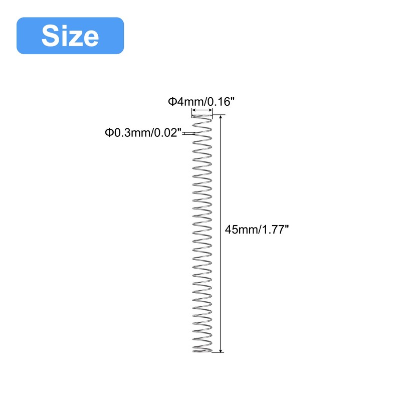 QUARKZMAN Compression Spring 304 Stainless Steel 4 mm AD 0.3