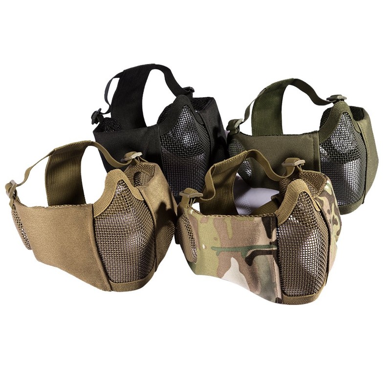 OneTigris Airsoft Mask Foldable Half Mesh Face Mask Face Protection