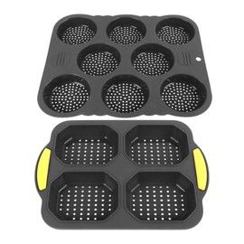 Molde para Pan de Hamburguesa, 2 Piezas, Fácil de Limpiar y Resistente Al Calor, Molde de Silicona para Pan de Hamburguesa, para Hornos, Microondas, Lavavajillas y Refrigeradores