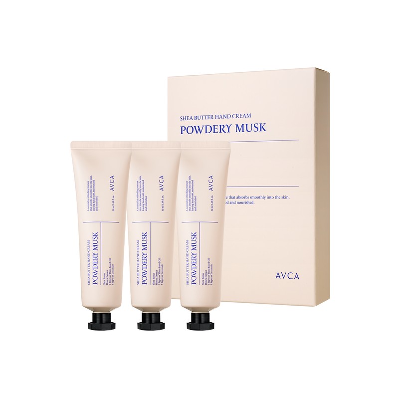 Abka Shea Butter Hand Cream 50ml 3 packs - powdery